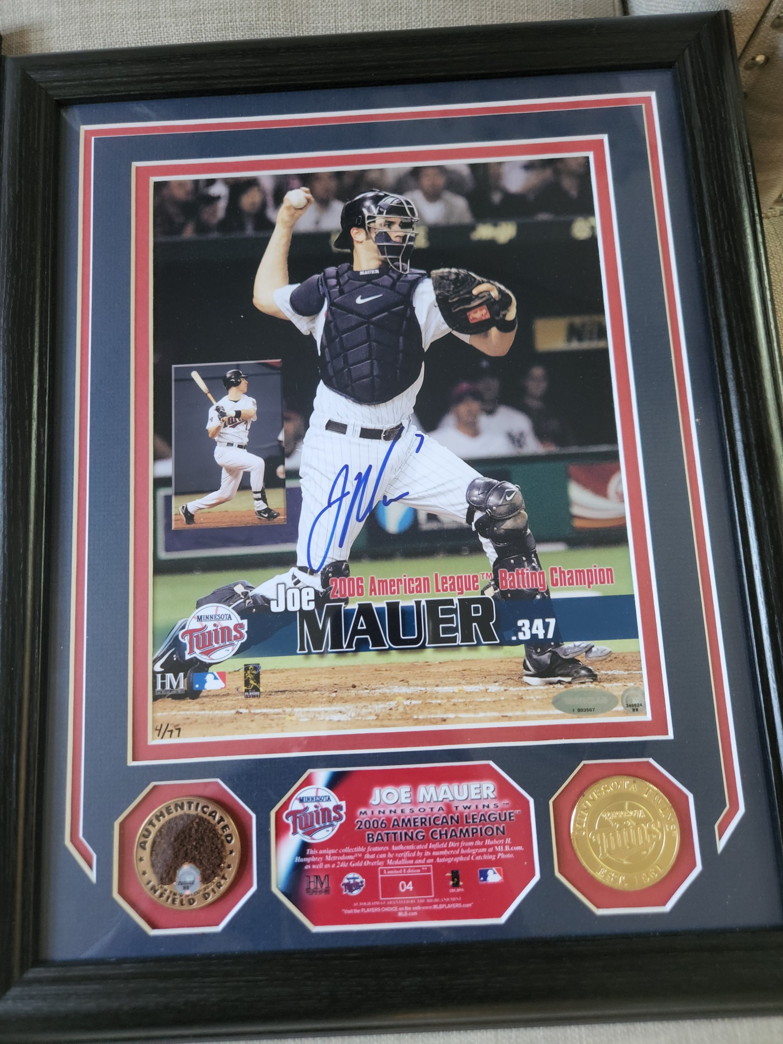 Joe Mauer Highland Mint limited edition framed piece